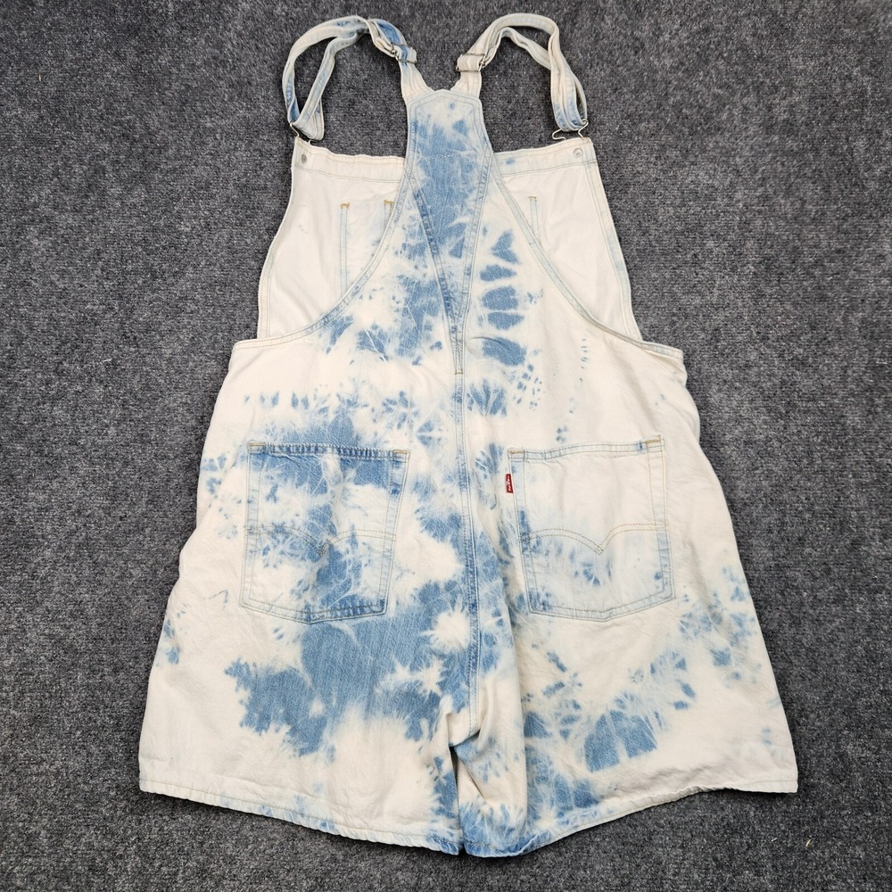 Levi's White and Blue Tie-Dye Short Overalls - Picture 4 of 16